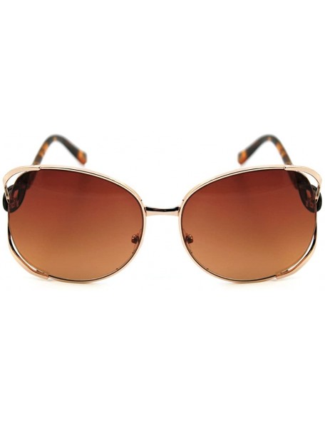 Oversized Fashion Diva Metal Frame Butterfly Oversized Sunglasses P4112 - Gold - CR17YQQ30H3 $11.61