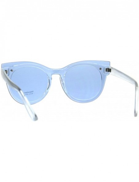 Oversized Translucent Pop Colors Womens Sunglasses Rims Behind Lens UV 400 - Blue - CC180Q60TML $10.98