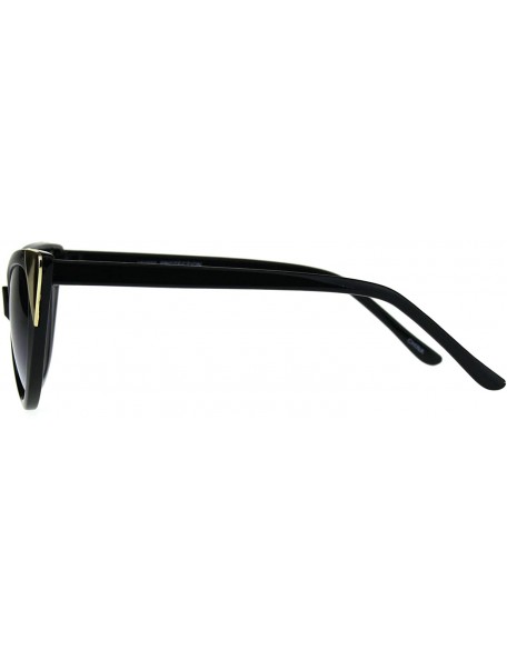 Oval Womens Goth Metal Horn Cat Eye Mod Diva Sunglasses - Black Smoke - CW189LUY30Z $13.22