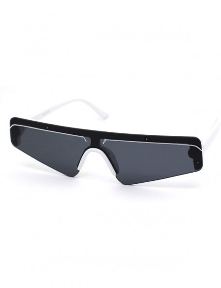 Shield Shield Robotic Exposed Mirror Lens Plastic Sunglasses - White Black - CL18WX725EQ $12.21