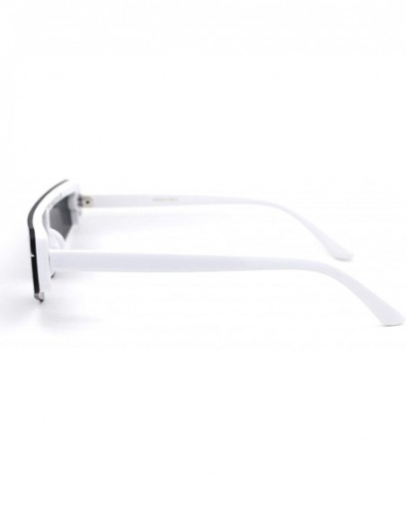 Shield Shield Robotic Exposed Mirror Lens Plastic Sunglasses - White Black - CL18WX725EQ $12.21