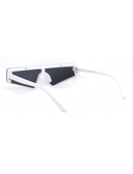 Shield Shield Robotic Exposed Mirror Lens Plastic Sunglasses - White Black - CL18WX725EQ $12.21
