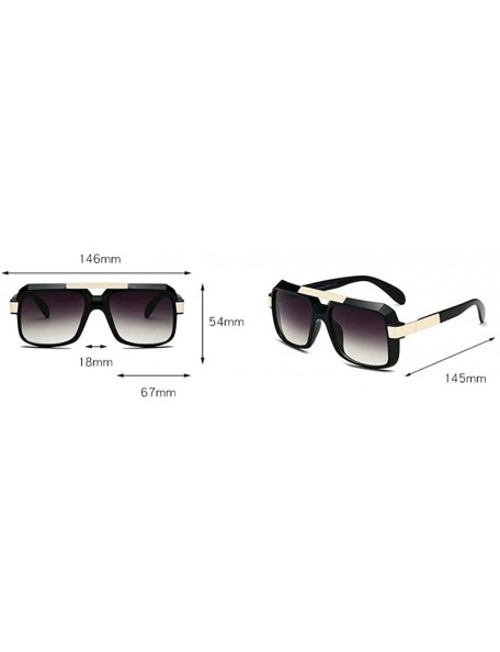 Oversized Bold Oversized Sunglasses For Women Fashion Designer Rectangle Frame Shades - Leopard - CG18M4DUCS8 $13.33