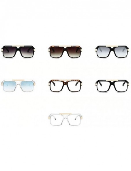 Oversized Bold Oversized Sunglasses For Women Fashion Designer Rectangle Frame Shades - Leopard - CG18M4DUCS8 $13.33