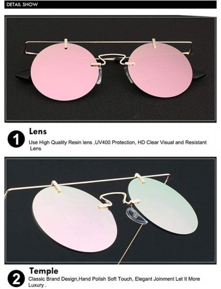 Round Men Women Vintage Round Brow Sunglasses Colored Metal Frame Tinted Lens Shades - Gold-red - CB18IGTYLCH $8.17