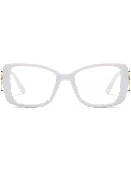 Square Glasses Butterfly Classic Square Metal Optical Eyewear Clear Lens Women Glasses Vintage - White - CZ18INK3NX3 $17.40