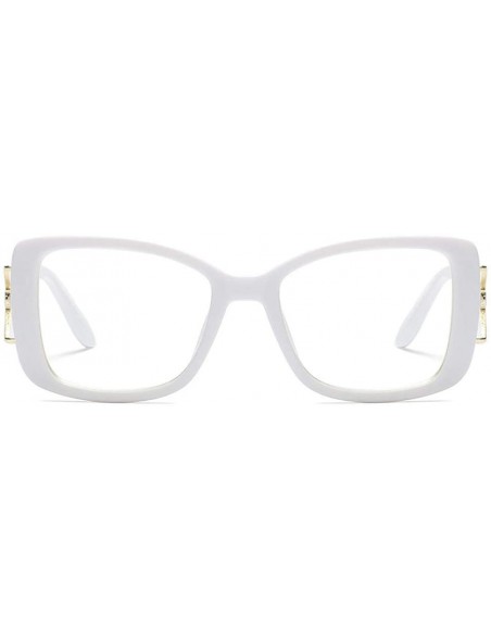 Square Glasses Butterfly Classic Square Metal Optical Eyewear Clear Lens Women Glasses Vintage - White - CZ18INK3NX3 $17.40