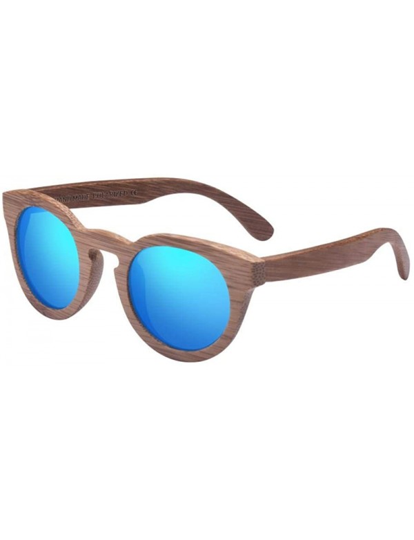 Aviator Fashion Polarized Sun Glasses Bamboo Sunglasses Men Women Handmade C02Blue - C02blue - C118Y2O2GWY $34.01