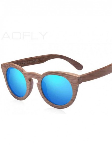 Aviator Fashion Polarized Sun Glasses Bamboo Sunglasses Men Women Handmade C02Blue - C02blue - C118Y2O2GWY $34.01
