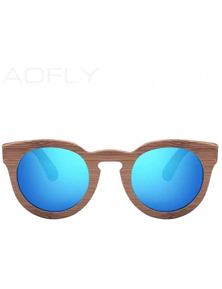 Aviator Fashion Polarized Sun Glasses Bamboo Sunglasses Men Women Handmade C02Blue - C02blue - C118Y2O2GWY $34.01