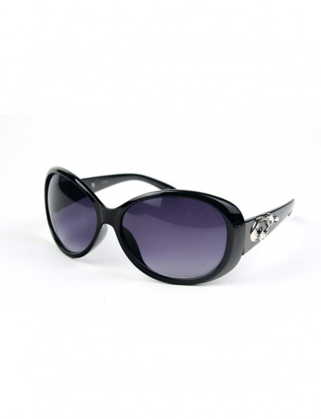 Oval Women's Fashion Oval Lens Sunglasses P3042 - Black-gradientsmoke Lens - CU11C6A4GBR $13.59