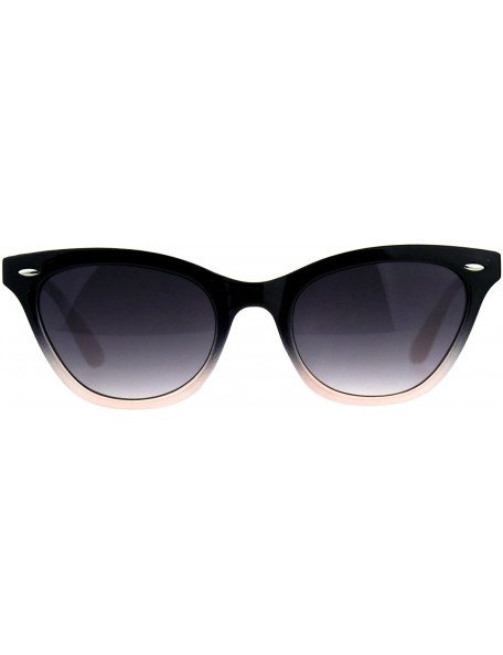 Rectangular Womens Narrow Horn Rim Boyfriend Plastic Gradient Sunglasses - Black Pink - CG18C7GWASL $12.81