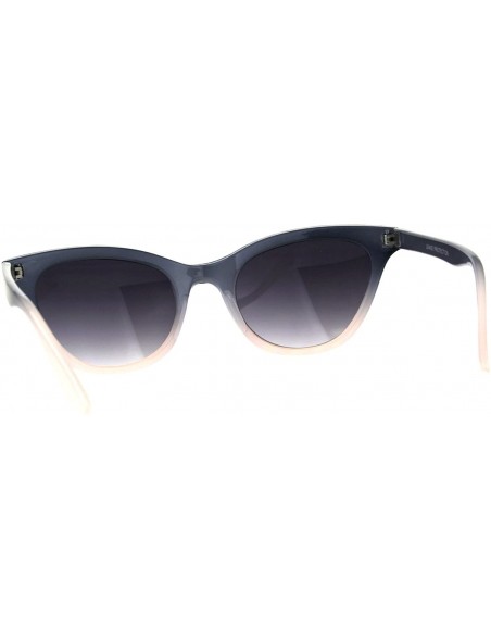 Rectangular Womens Narrow Horn Rim Boyfriend Plastic Gradient Sunglasses - Black Pink - CG18C7GWASL $12.81