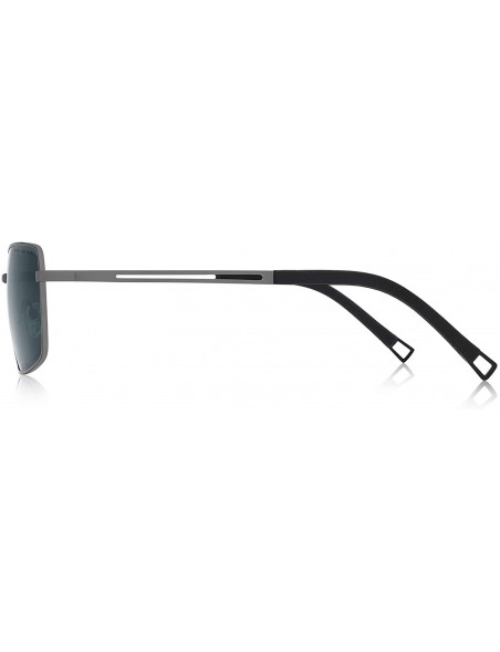 Square Men Polarized Sunglasses Outdoor Fishing Vintage Rectangular Driving Sunglasses - Gray&g15 - CN18A37UTQX $17.52