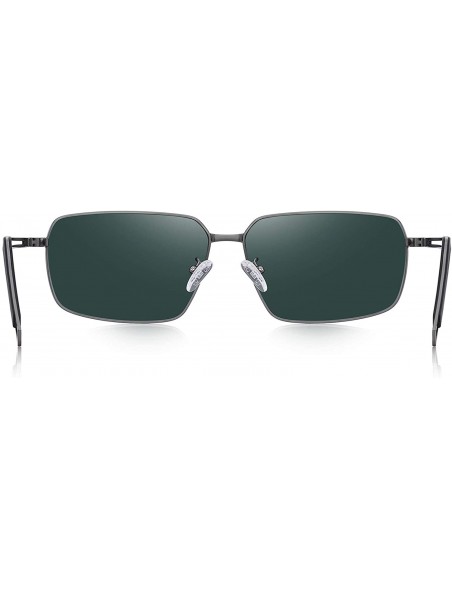 Square Men Polarized Sunglasses Outdoor Fishing Vintage Rectangular Driving Sunglasses - Gray&g15 - CN18A37UTQX $17.52