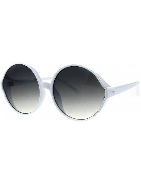 Round Oversized Round Sunglasses Womens Circle Frame Designer Style UV 400 - White (Smoke) - C418OUW6RCW $9.77