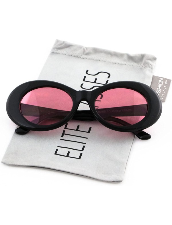 Oversized Vintage NIRVANA Kurt Cobain Round Sunglasses For Women Men Eyewear (Black-Pink- 65) - CJ1844XE8QO $9.40