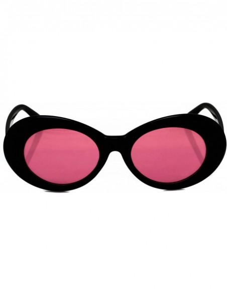 Oversized Vintage NIRVANA Kurt Cobain Round Sunglasses For Women Men Eyewear (Black-Pink- 65) - CJ1844XE8QO $9.40