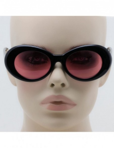 Oversized Vintage NIRVANA Kurt Cobain Round Sunglasses For Women Men Eyewear (Black-Pink- 65) - CJ1844XE8QO $9.40