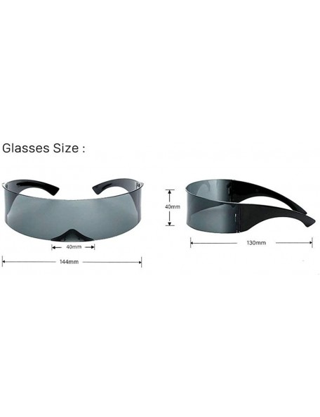 Square Fashion Mirror Futuristic Sunglasses Eyewear - Black - CF18Z24Q2CG $12.48