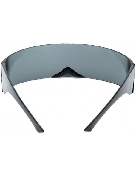 Square Fashion Mirror Futuristic Sunglasses Eyewear - Black - CF18Z24Q2CG $12.48