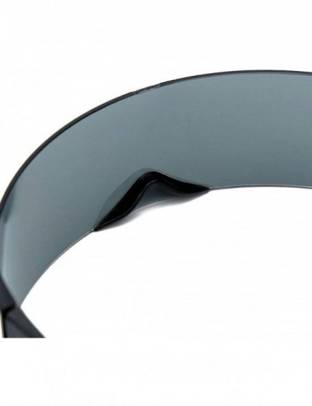 Square Fashion Mirror Futuristic Sunglasses Eyewear - Black - CF18Z24Q2CG $12.48