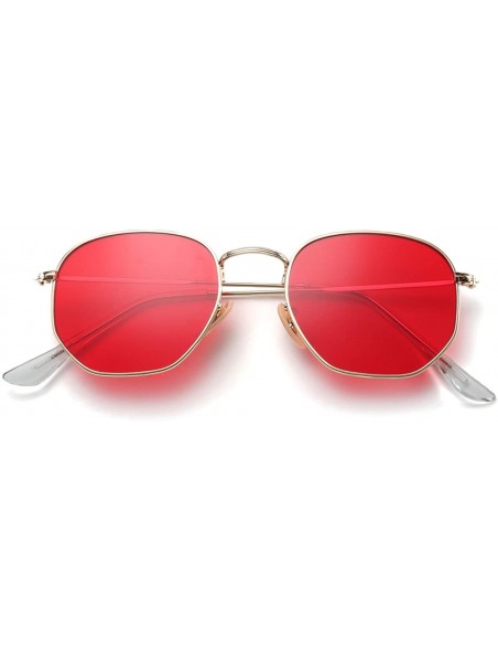 Oversized Men Gradient Clear Lens Metal Frame Black Red Small Sun Glasses - As Shown in Photo - CS18W8YNA49 $21.46