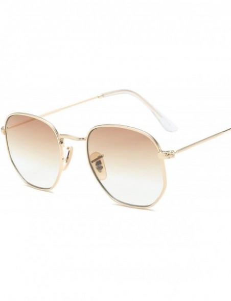 Oversized Men Gradient Clear Lens Metal Frame Black Red Small Sun Glasses - As Shown in Photo - CS18W8YNA49 $21.46