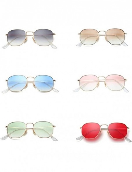 Oversized Men Gradient Clear Lens Metal Frame Black Red Small Sun Glasses - As Shown in Photo - CS18W8YNA49 $21.46