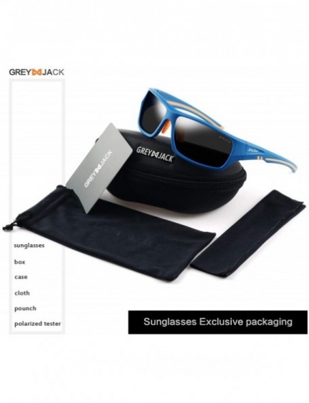 Sport Polarized Sports Sunglasses UV Protection Lens Superlight Durable Tr Frame for Men Women - Blue Frame/Black Lens - C618...