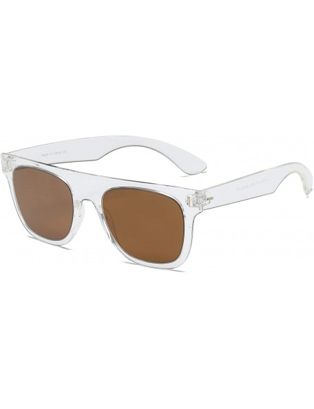 Square Women Flat Top square Fashion Sunglasses - Brown - CH18WSENT8S $20.98
