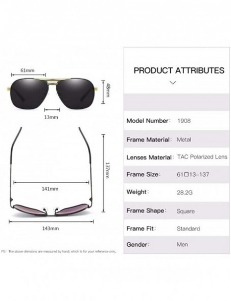 Aviator Sunglasses - men's box sunglasses - polarized driver's glasses - E - C618QTH6M8U $30.21