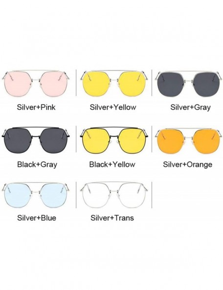 Aviator 2020 Retro Round Sunglasses Women Designer Mirror Sun Glasses Female Vintage Lunetteeil Femme - Silvergray - CE198ZTE...