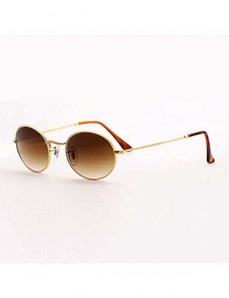 Oval 2019 Small Frame Sunglasses Women Retro Oval Mirror Metal Sun Glasses Vintage Er Lunette De Soleil Femme - CE199CIG2HM $...