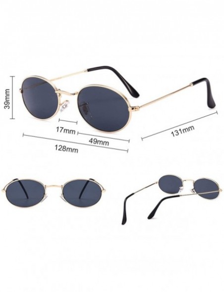 Oval 2019 Small Frame Sunglasses Women Retro Oval Mirror Metal Sun Glasses Vintage Er Lunette De Soleil Femme - CE199CIG2HM $...