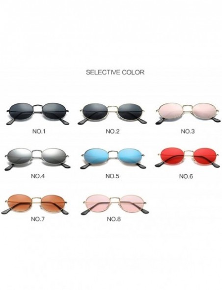 Oval 2019 Small Frame Sunglasses Women Retro Oval Mirror Metal Sun Glasses Vintage Er Lunette De Soleil Femme - CE199CIG2HM $...