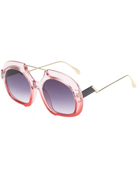 Round UV Protection Eyewear Round Vintage Eyeglasses Shades Oversized Designer Sunglasses for Women - C - CF18U8WKW6C $8.17