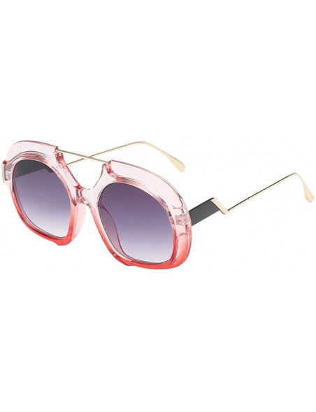 Round UV Protection Eyewear Round Vintage Eyeglasses Shades Oversized Designer Sunglasses for Women - C - CF18U8WKW6C $8.17