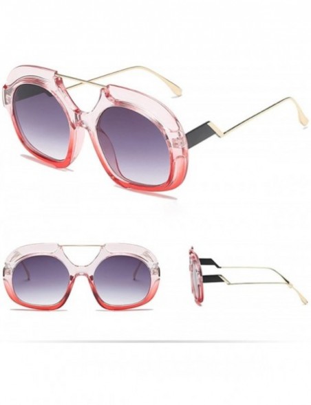 Round UV Protection Eyewear Round Vintage Eyeglasses Shades Oversized Designer Sunglasses for Women - C - CF18U8WKW6C $8.17