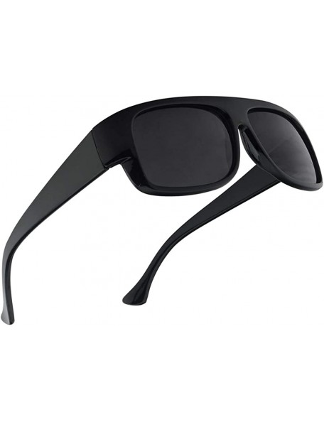 Round Sunglass Stop - Original OG Classic Locs Mad Dogger Style Sunglasses with Super Dark Black Lens - CC11UVNNJPV $9.00