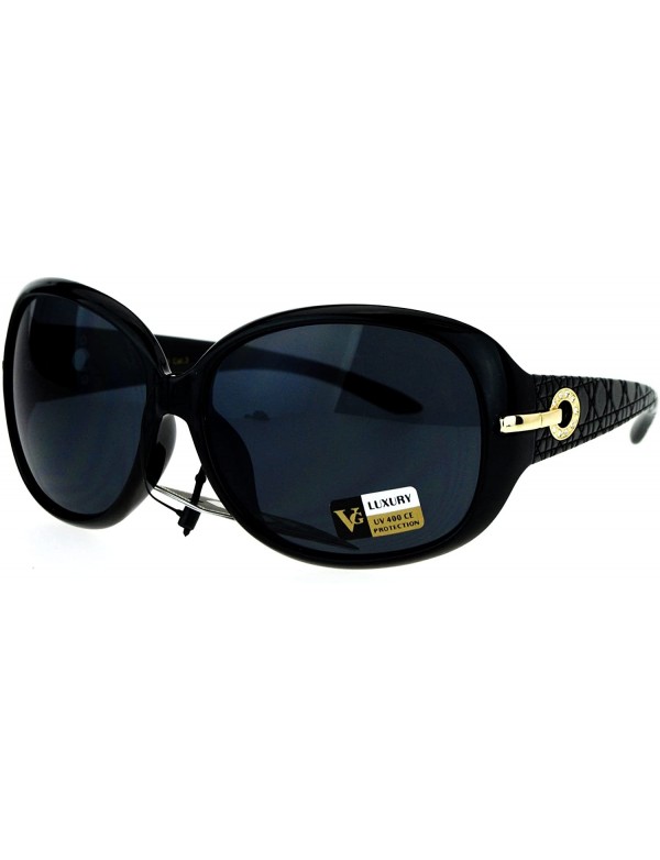 Oval Luxury Fashion Sunglasses Womens Designer Style Rhinestone Shades UV 400 - Black (Black) - CJ186SXDR82 $9.48