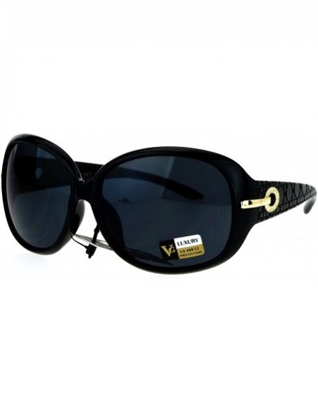 Oval Luxury Fashion Sunglasses Womens Designer Style Rhinestone Shades UV 400 - Black (Black) - CJ186SXDR82 $9.48