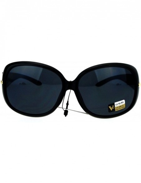 Oval Luxury Fashion Sunglasses Womens Designer Style Rhinestone Shades UV 400 - Black (Black) - CJ186SXDR82 $9.48