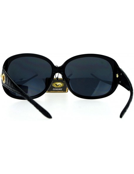 Oval Luxury Fashion Sunglasses Womens Designer Style Rhinestone Shades UV 400 - Black (Black) - CJ186SXDR82 $9.48