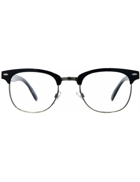Rimless Men Women Glasses Half Frame Horned Rim Retro Classic Style - Gunmetal - C0185H5KYXS $10.22