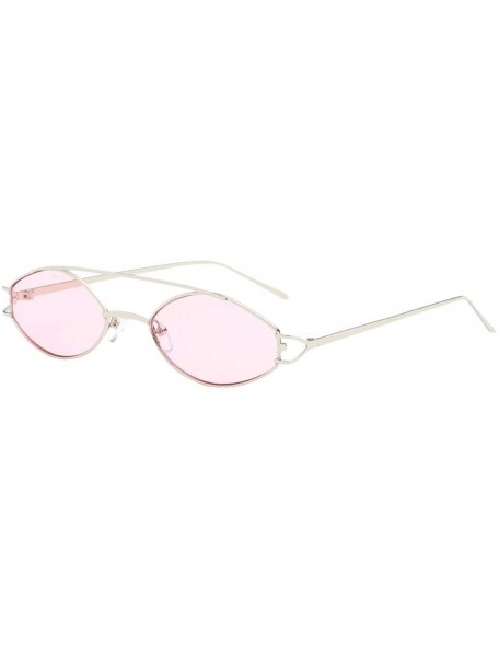Square Fashion Sunglasses Vintage Oval Shape Sunglasses Retro Unisex Eyewear Street Beat Glasses (B) - B - CY18R3L42ZT $11.15