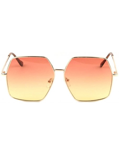Butterfly Demi Ears Geometric Polygon Thin Metal Frame Oceanic Color Sunglasses - Orange - CK197S77957 $15.18