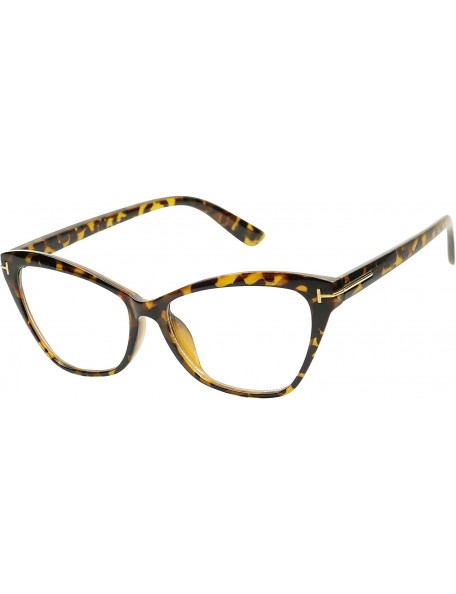 Goggle High Pointed Slim Cat Eye Glasses Sexy Clear Lens Sunglasses - Tortoise Frame - C0180ZEOXG3 $13.86