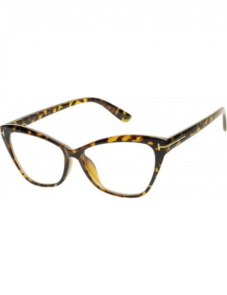 Goggle High Pointed Slim Cat Eye Glasses Sexy Clear Lens Sunglasses - Tortoise Frame - C0180ZEOXG3 $13.86