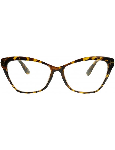 Goggle High Pointed Slim Cat Eye Glasses Sexy Clear Lens Sunglasses - Tortoise Frame - C0180ZEOXG3 $13.86